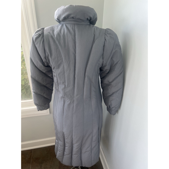 Vintage Windsor Bay S Long Gray Puffer Coat JC Penney Quilted Winter Jacket 70s - Picture 9 of 16